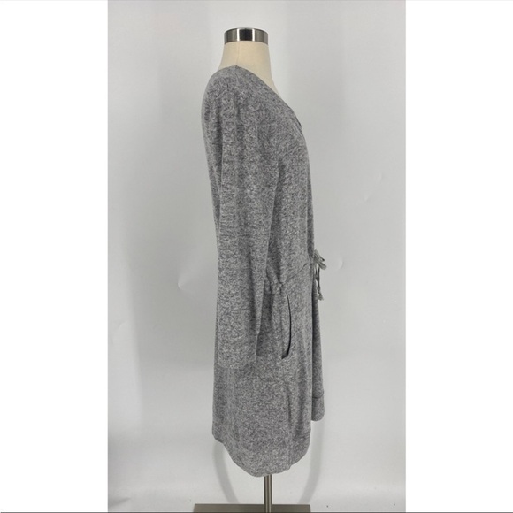 Soft Surroundings V-Neck Long Sleeve Drawstring Knit Dress - Picture 2 of 11